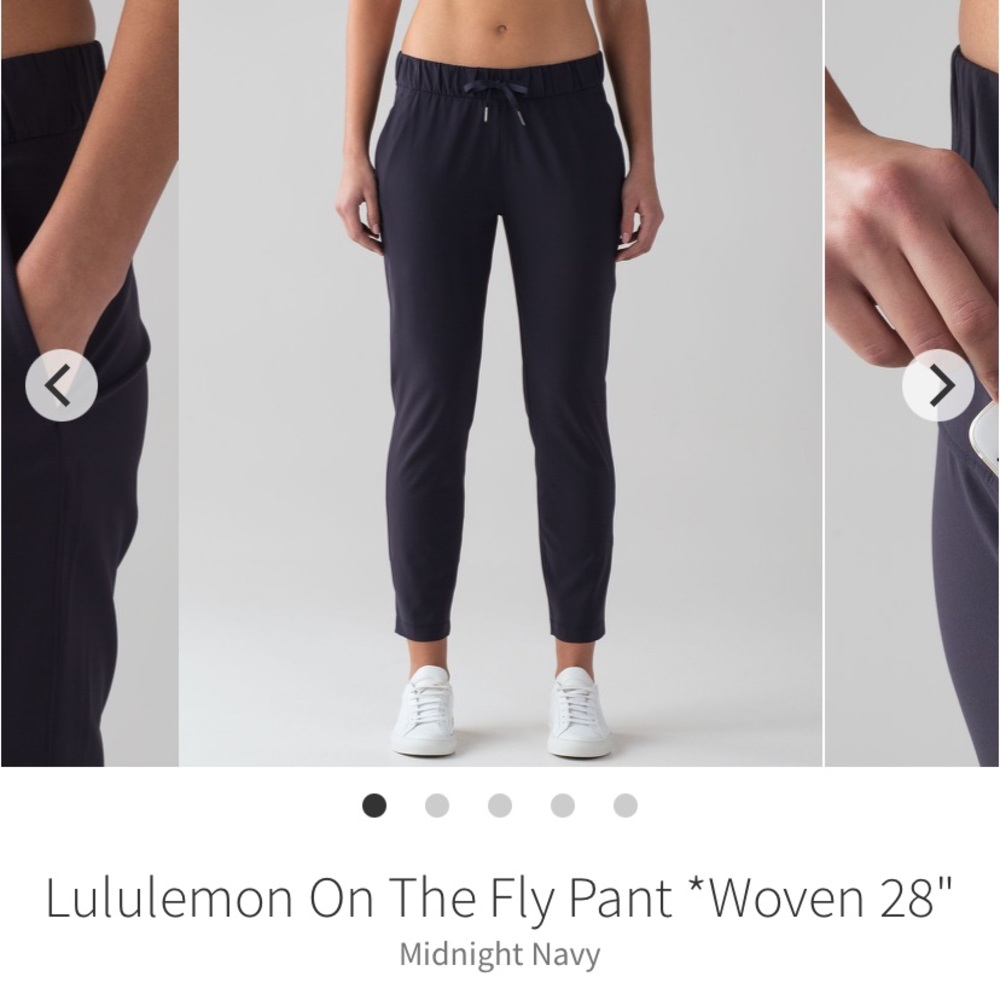 Lululemon On The Fly Pant WOVEN - Size 6 black crepe dress trouser crop 7/8